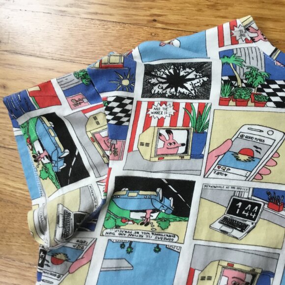 Zara Trafualuc Comic Graphic Short Sleeve Tshirt Top - Picture 3 of 6